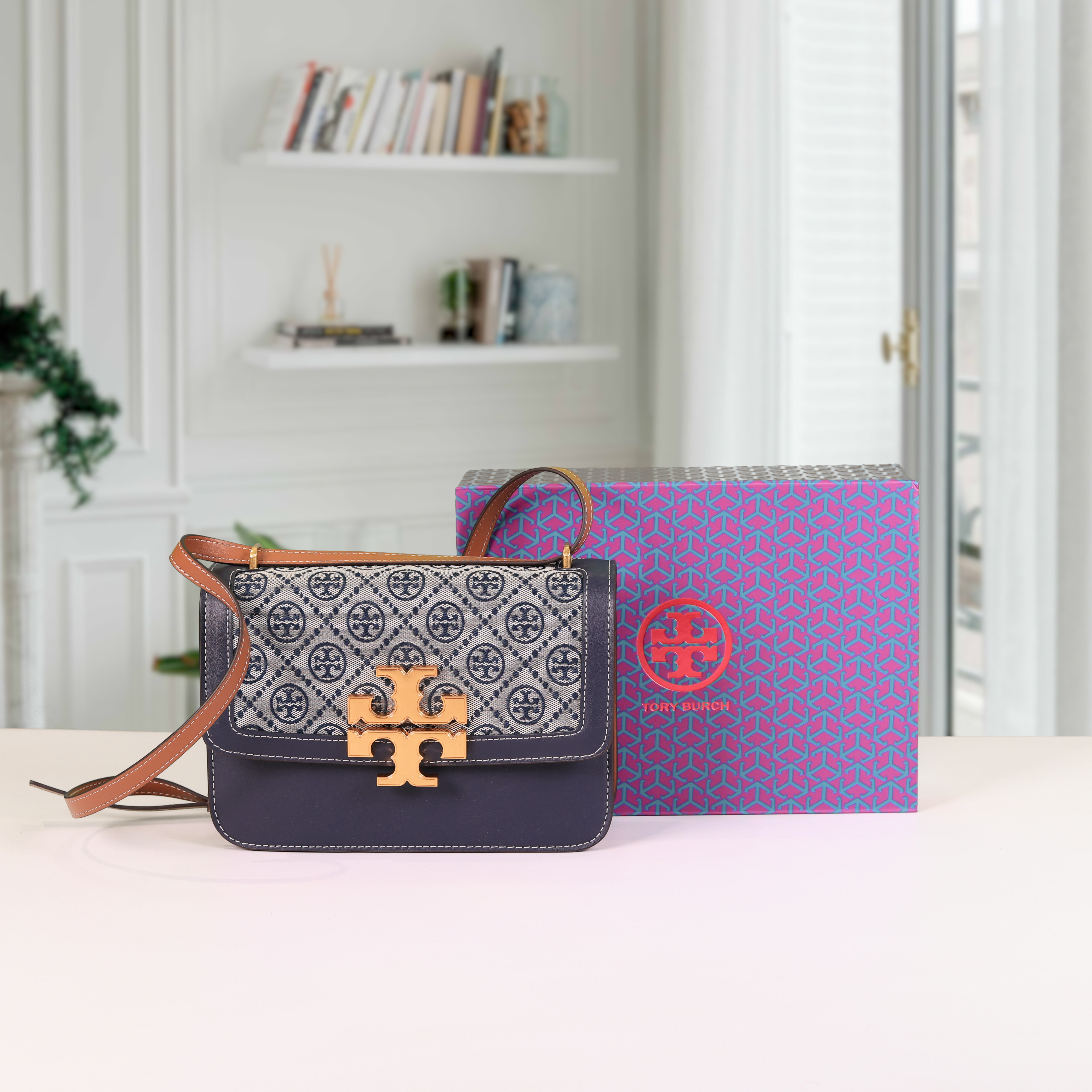 Eleanor Premium Quality Shoulder Bag With OG Magnetic Box & Dust Bag (Denim - 826)