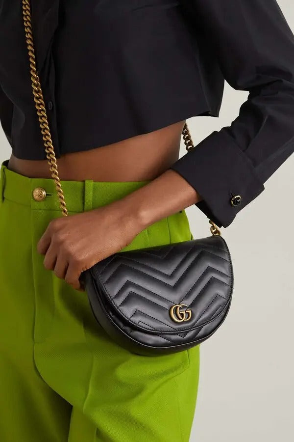 Marmont Moon Premium Shoulder Bag With OG Box & Premium Dust Bag & Carry Bag (Black - 904)
