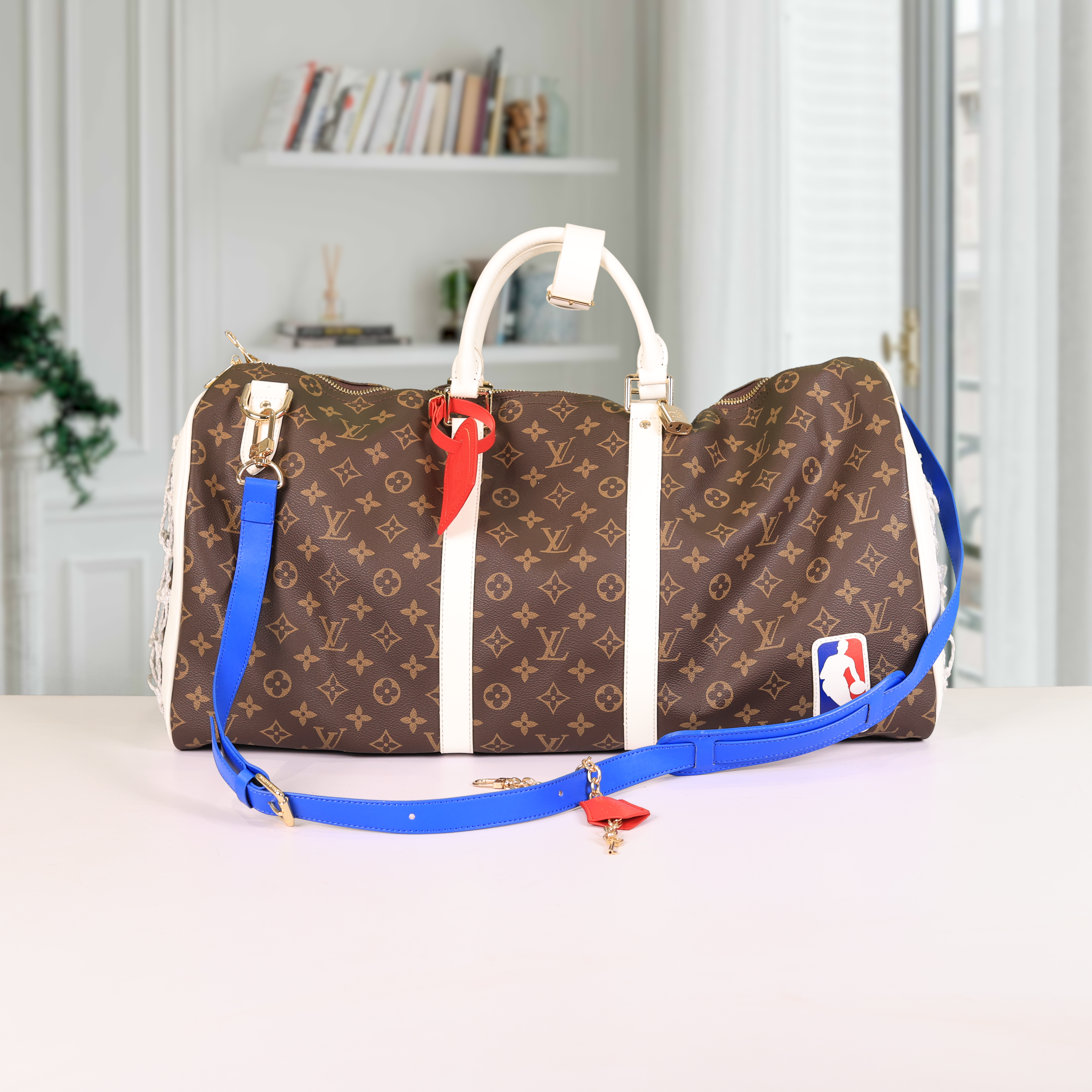 NBA Monogram Limited Edition Duffle With Dust Bag (Brown - 1140)
