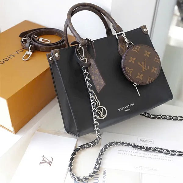 On The Go Pochette Limited Edition Premium Quality With OG Magnetic Box & Dust Bag - Coin Pouch (Black - 1179)