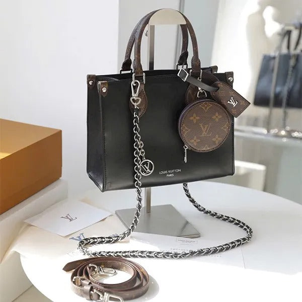 On The Go Pochette Limited Edition Premium Quality With OG Magnetic Box & Dust Bag - Coin Pouch (Black - 1179)