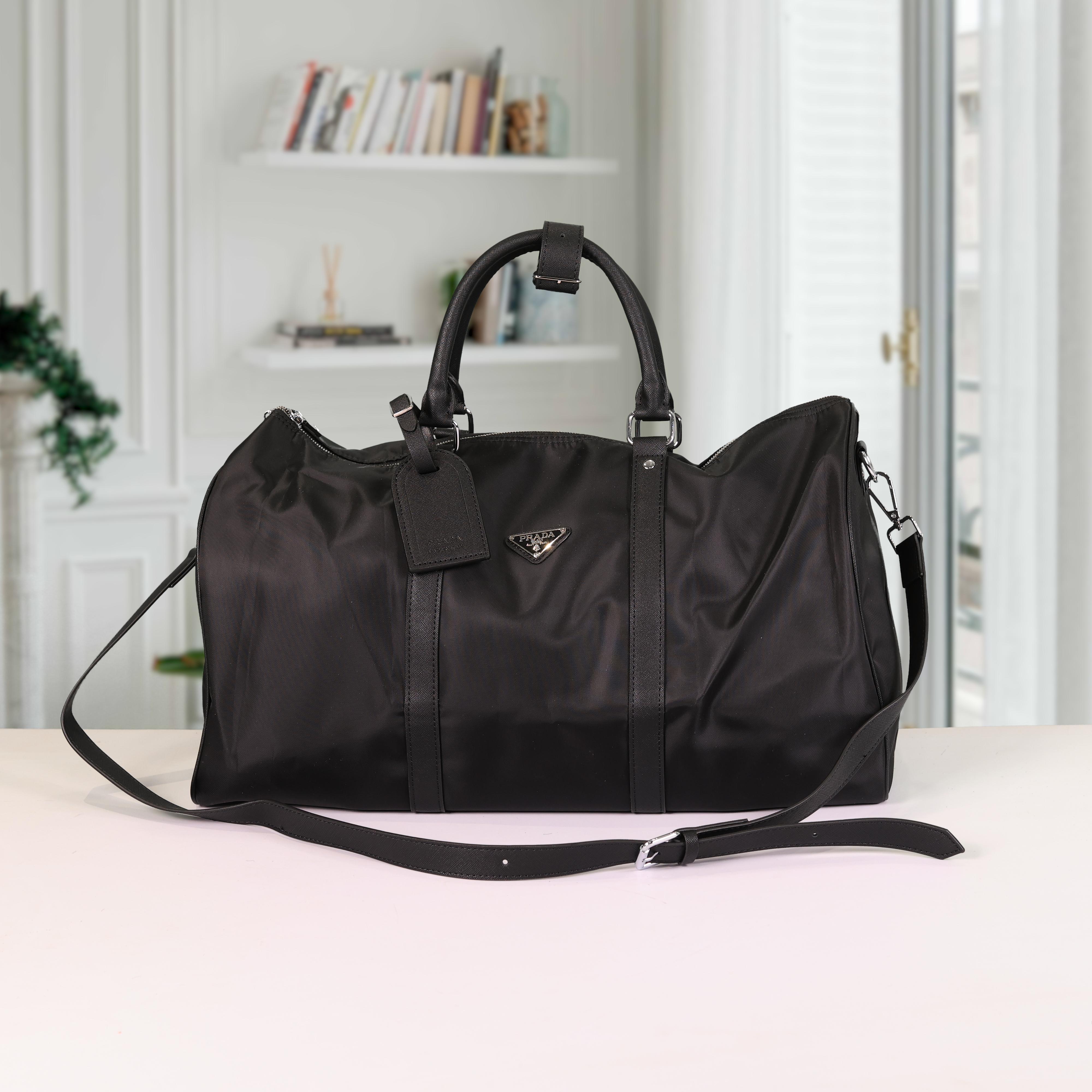 Nylon Boston Duffle With Dust Bag (Black - 1138)