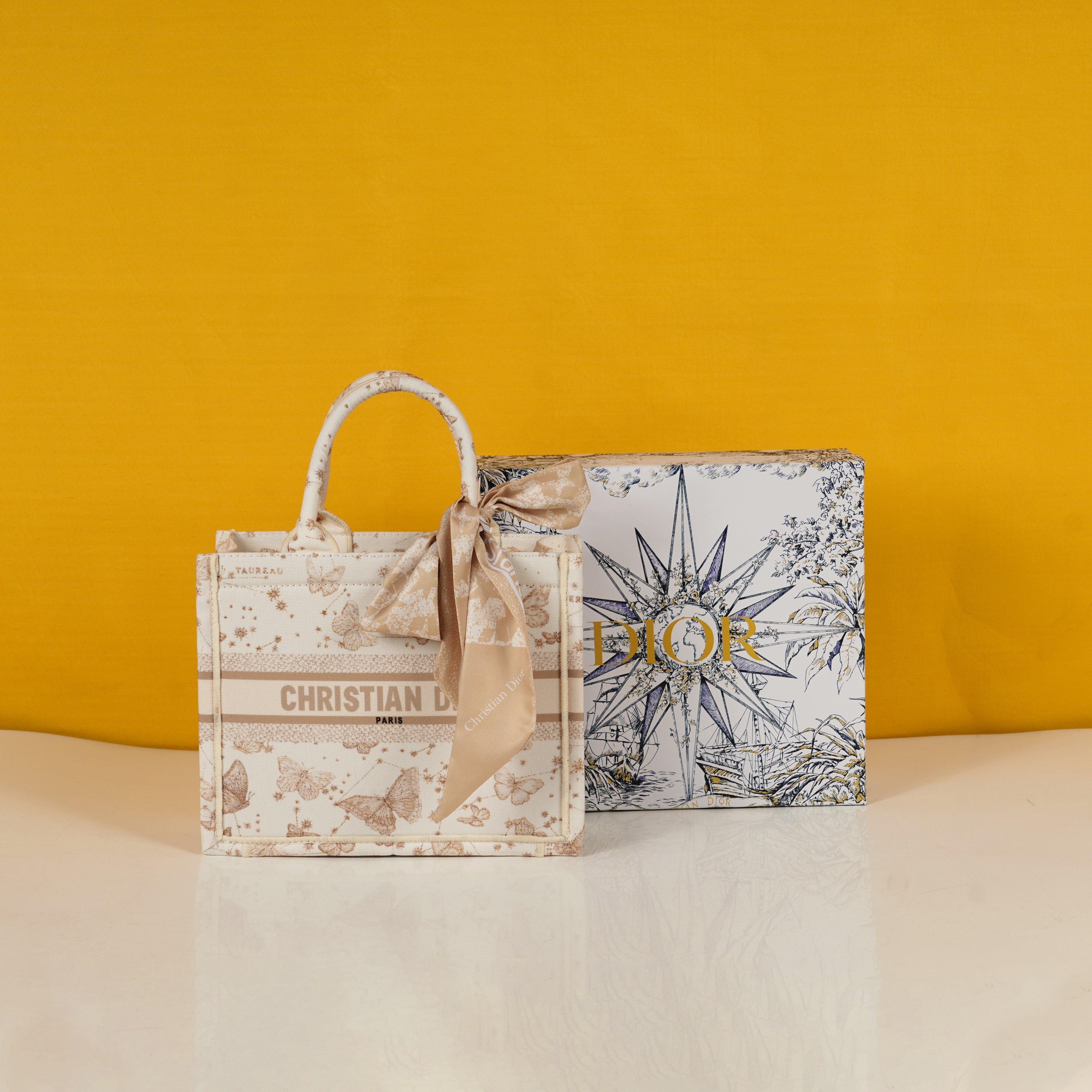 Book Mini Tote Premium Oblique With OG Box & Dust Bag & Scarf (Butterfly - 957)