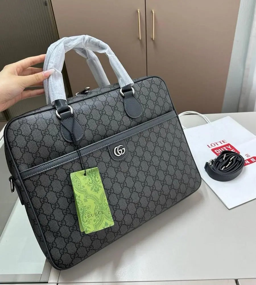 Supreme Ophidia Briefcase Laptop Bag With Dust Bag (Printed Grey - 1150)