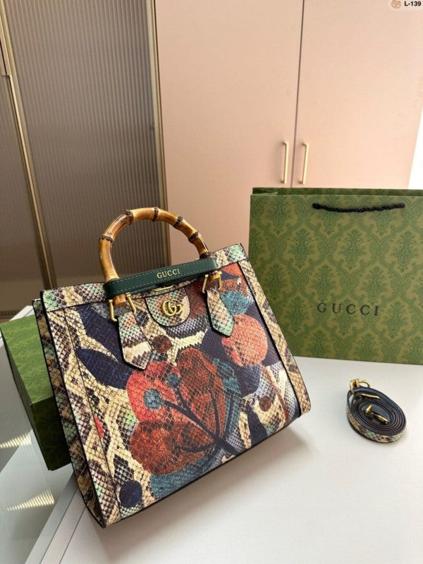 Diana Python Premium Tote Bag With OG Magnetic Box & Dust Bag (Python - 531)