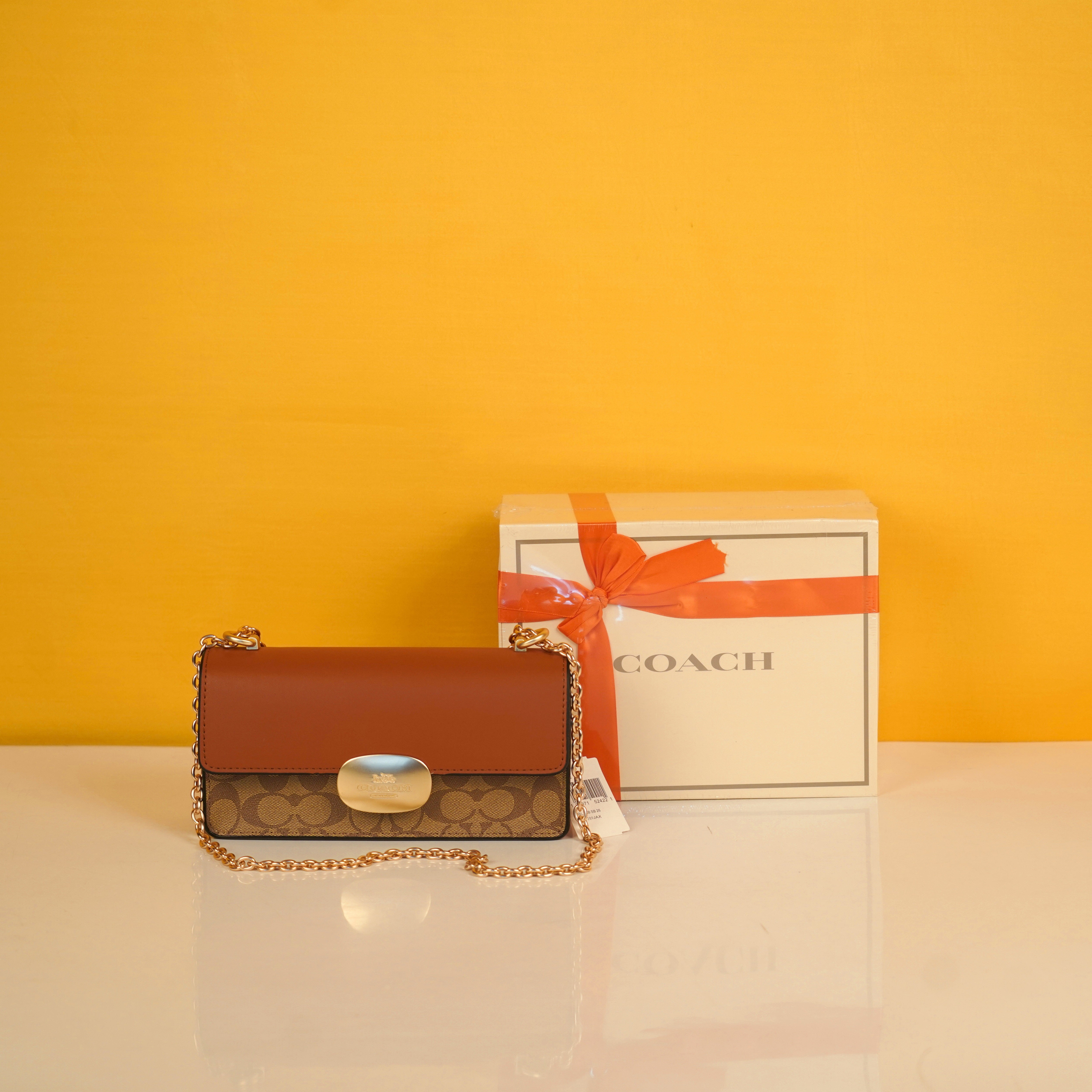 Eliza Premium Crossbody Sling Bag With OG Magnetic Gift Box & Dust Bag (Tan Brown - 916)
