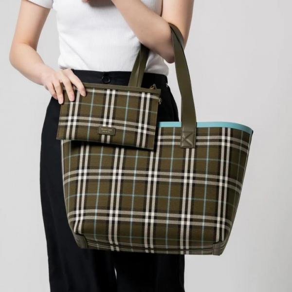 London Tote Bag With Detachable Pouch & Dust Bag (Green - 1156)