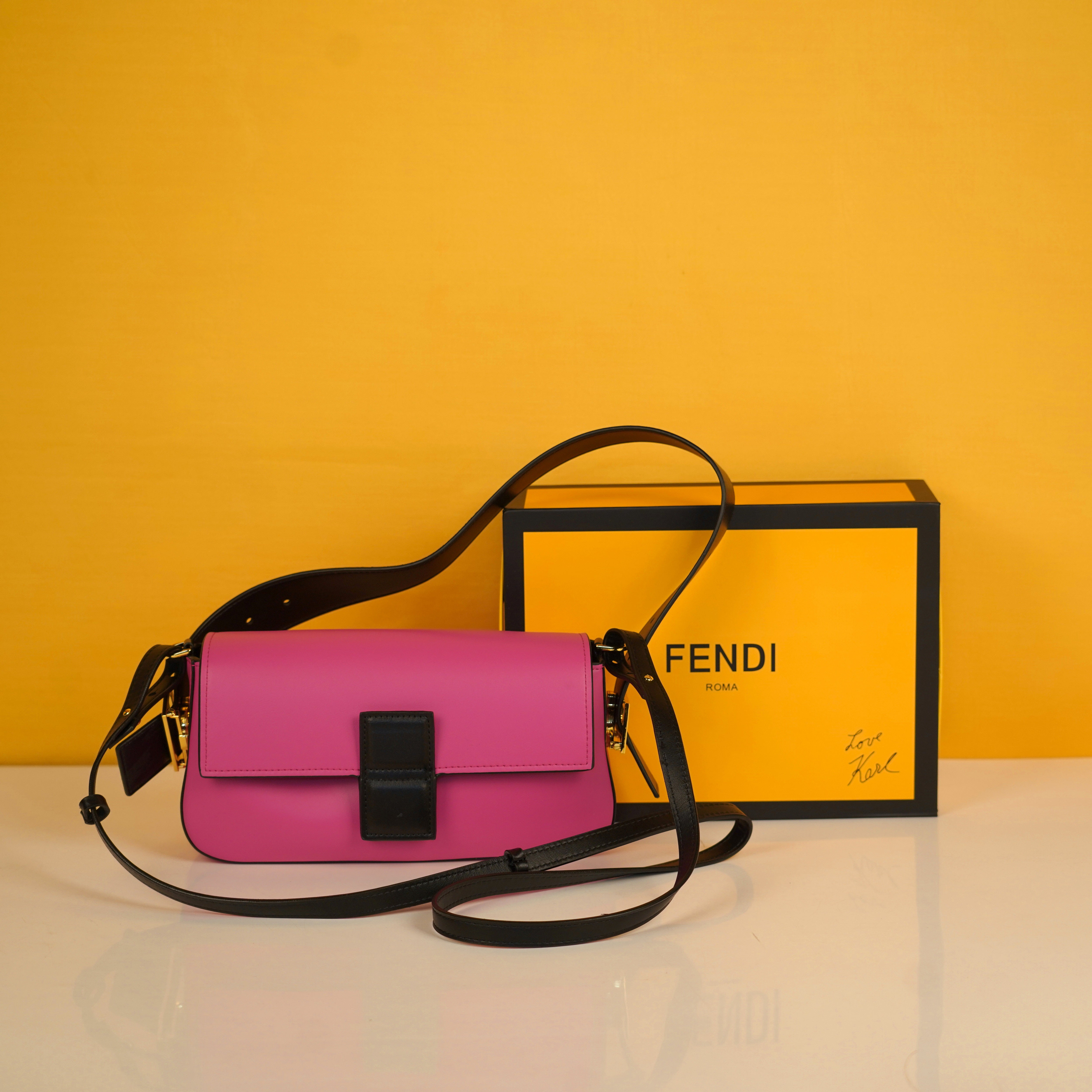Baguette Twist Premium Shoulder Crossbody Bag With OG Box & Dust Bag & 2 Belts (Pink - 930)