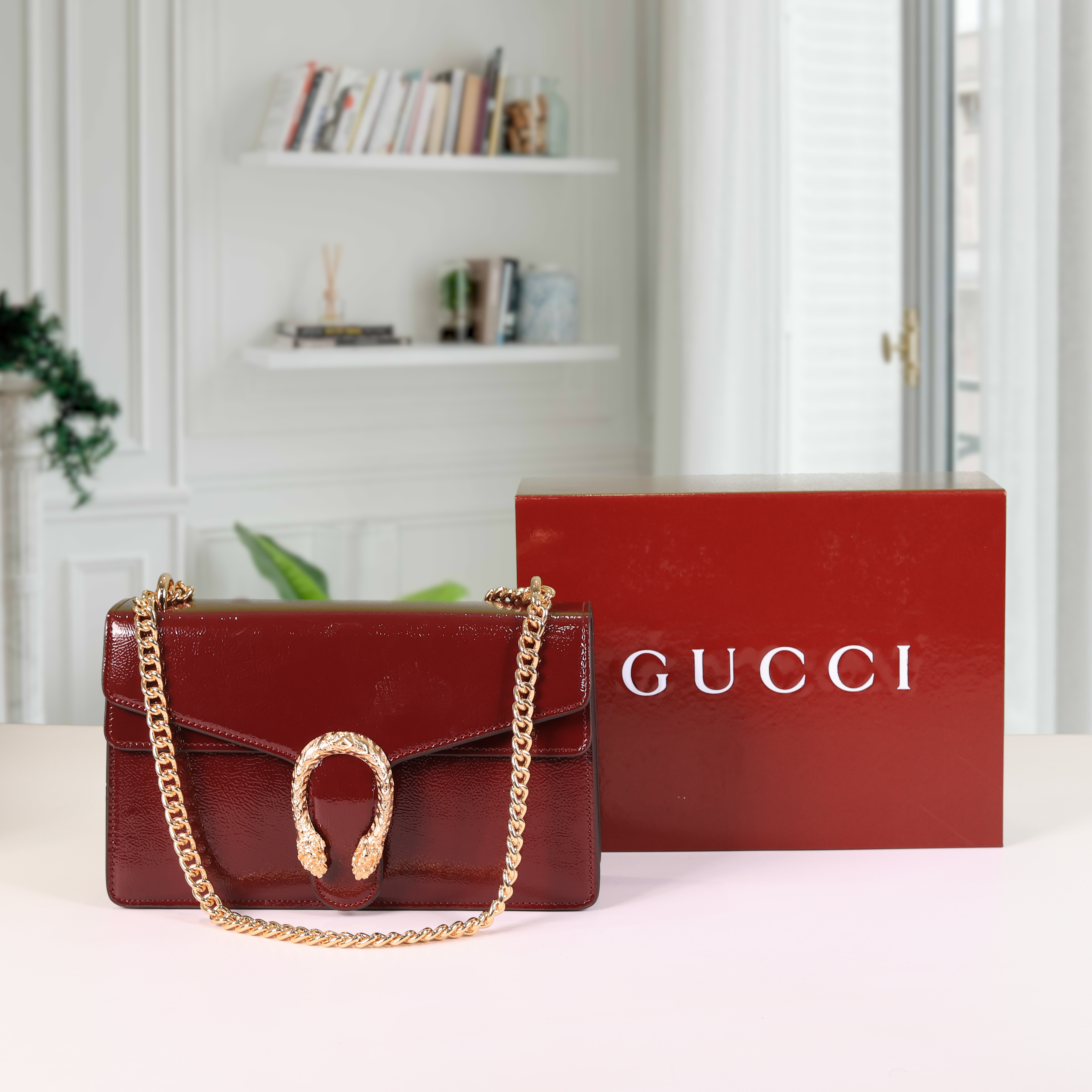 Dionysus Limited Edition Premium Shoulder Bag With OG Magnetic Box & Dust Bag (Red - 1132)