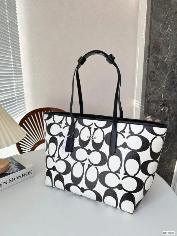 Signature City Limited Edition Premium Tote Bag With OG Magnetic Box & Dust Bag (Black White - 874)