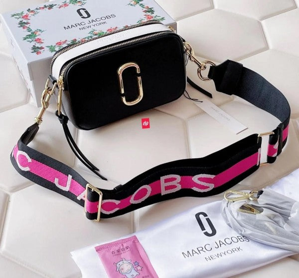 MJ Snapshot Crossbody Bag With 2 Belts OG Box & Dust Bag (Black - 150)