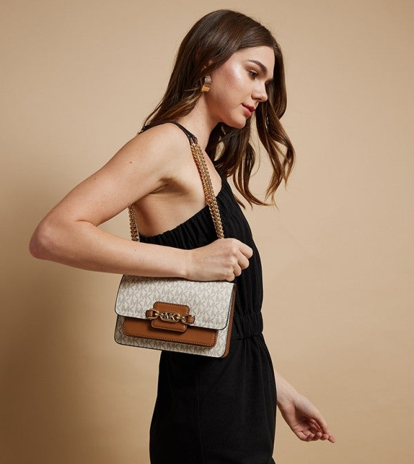 MK Heather Shoulder Bag With OG Box & Dust Bag (White - 177)