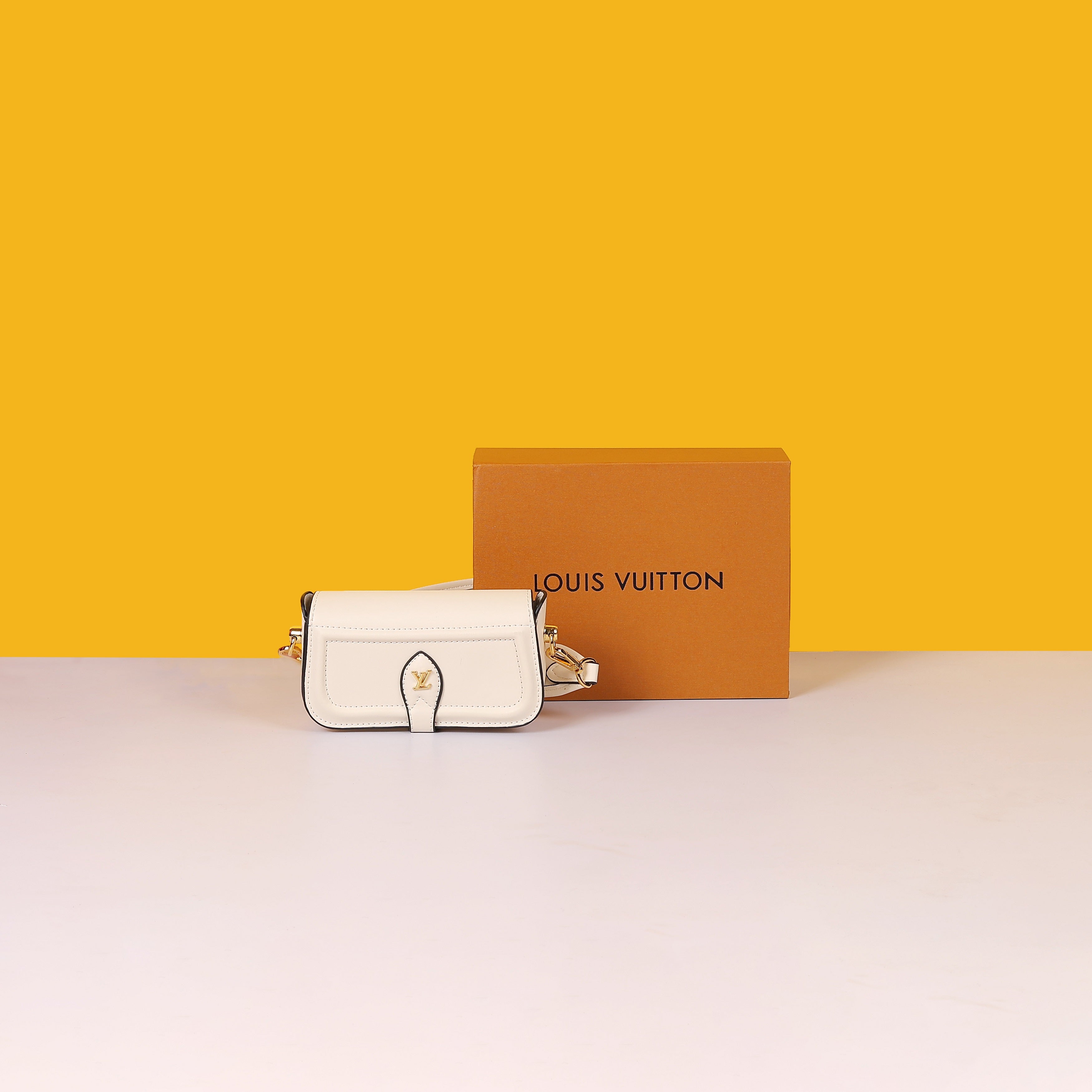Canta Officer Pochette Bag With OG Box & Dust Bag & Shoulder Strap (White - 1022)