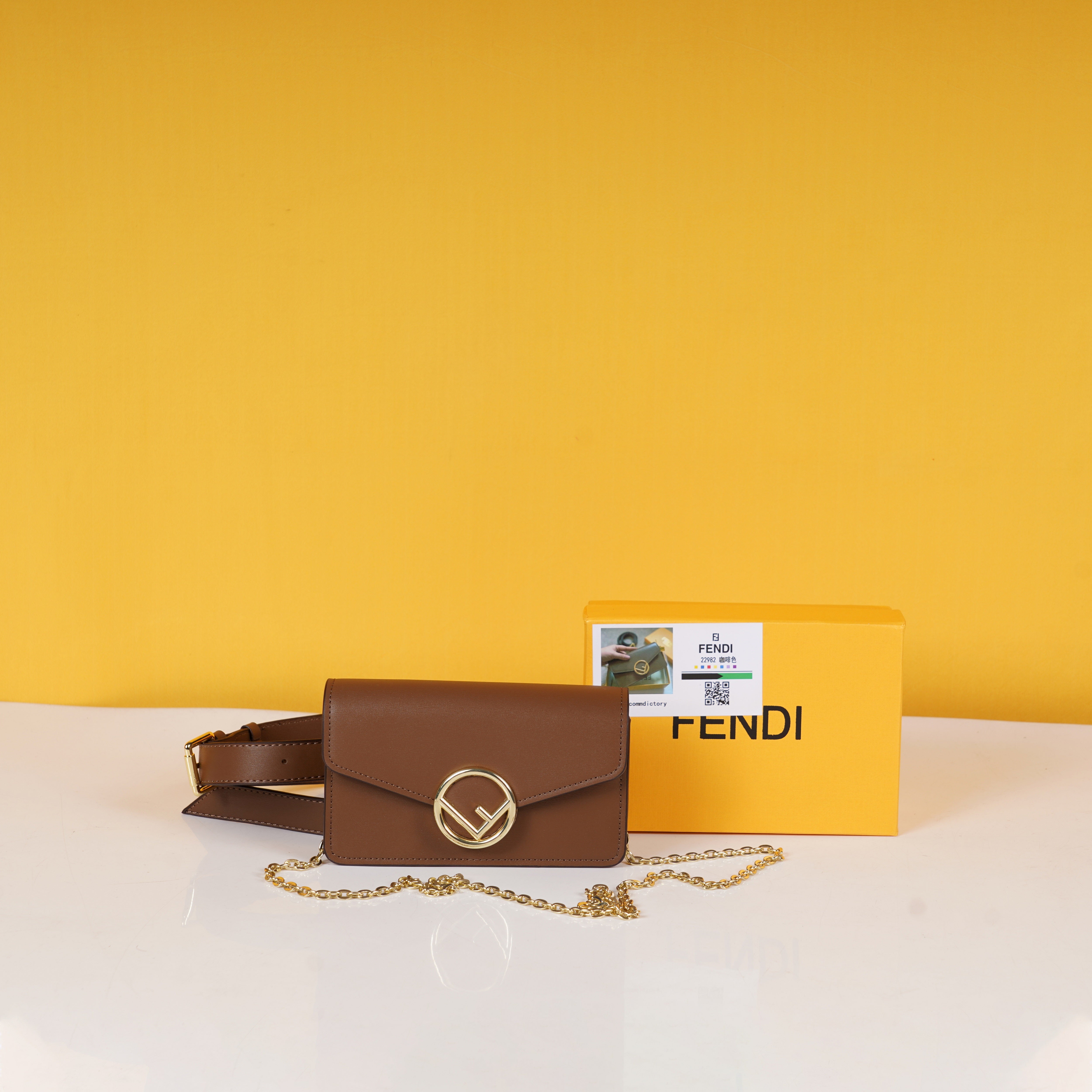Vittelo Cruise 2Way Street Style Sling Waist Bag With OG Box & Dust Bag (Brown - 815)
