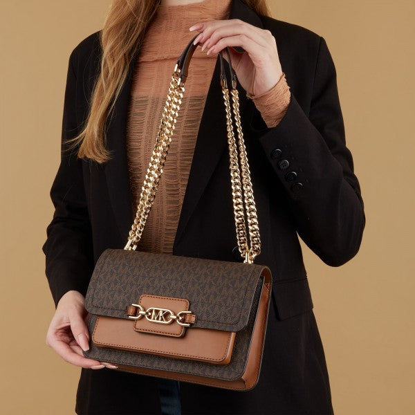 MK Heather Shoulder Bag With OG Box & Dust Bag (Brown - 176)