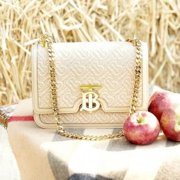 TB Monogram Shoulder Bag With OG Box & Dust Bag (White - 347)