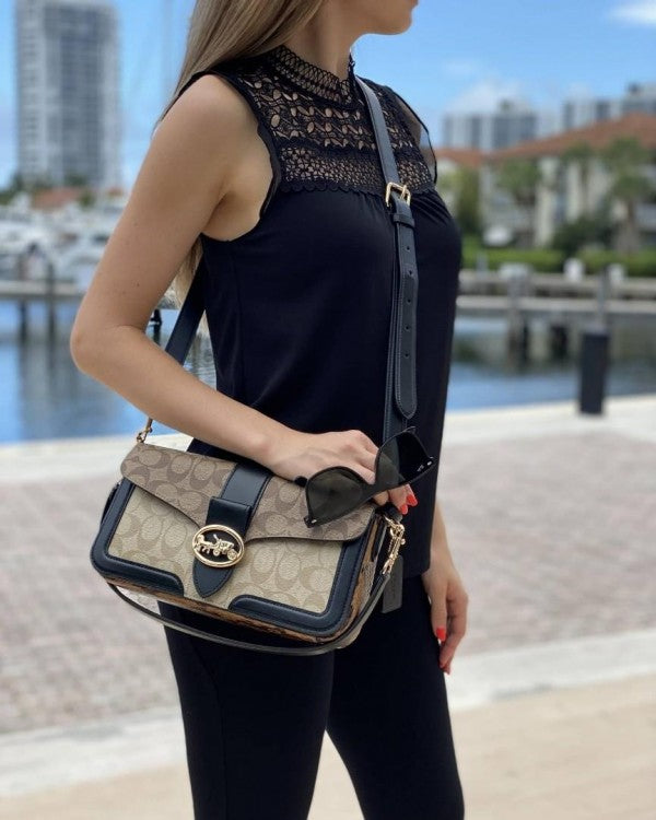 Georgie Signature Shoulder Bag With OG Box & Dust Bag (Brown - 134)
