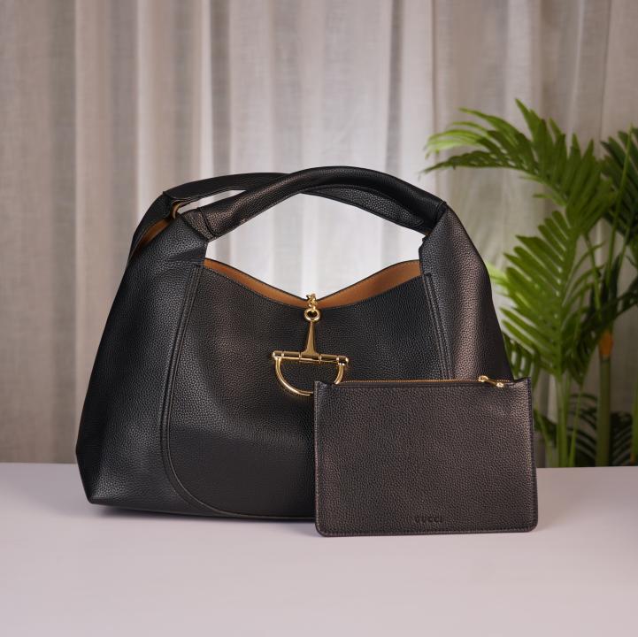 GG Softbit Maxi Tote Bag With Dust Bag & Extra Pouch (Black - 1148)