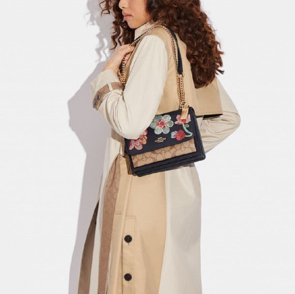 Klare Floral Signature Crossbody Bag With OG Box & Dust Bag (Floral Black - 380)