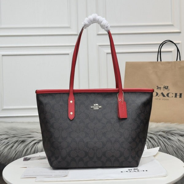 Signature City Tote Bag With OG Box & Dust Bag (Dark Brown - 829)