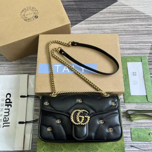 Marmont Limited Edition Premium Shoulder Bag With OG Box & Premium Dust Bag & Carry Bag (Black - 955)