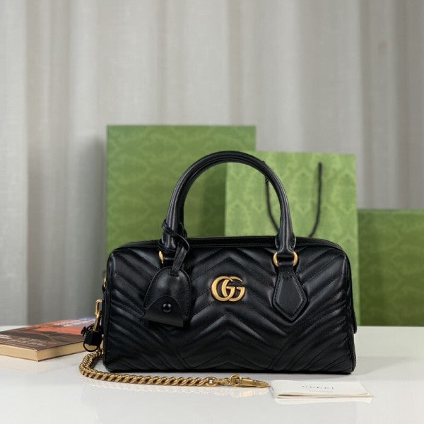 Marmont Top Handle Speedy Premium Bag With OG Box & Dust Bag & Carry Bag & Accessories (Black - 902)
