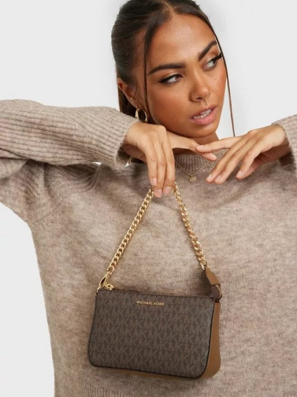 MD Chain Pouchette Bag With Dust Bag (Brown - 248)