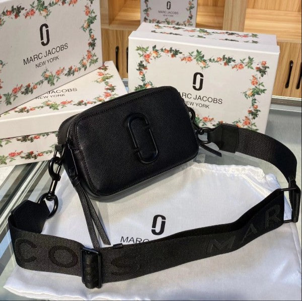 MJ Snapshot Crossbody Bag With 2 Belts OG Box & Dust Bag (All Black - 170)