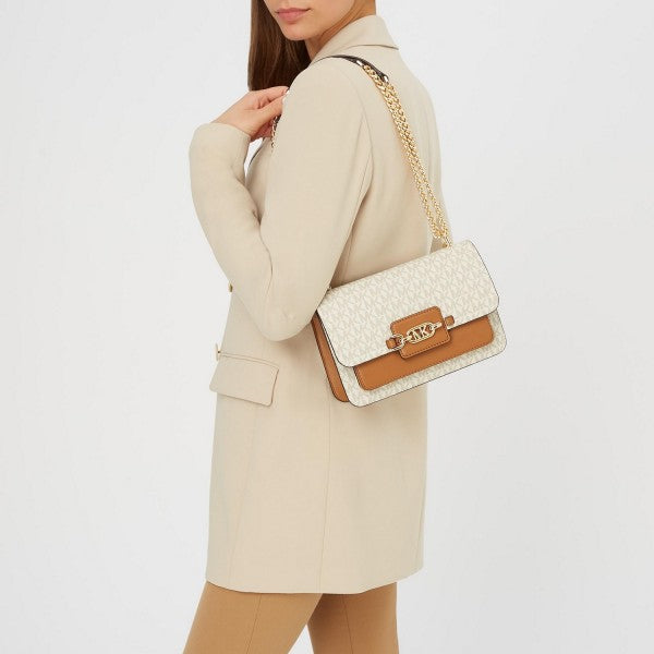 MK Heather Shoulder Bag With OG Box & Dust Bag (White - 177)