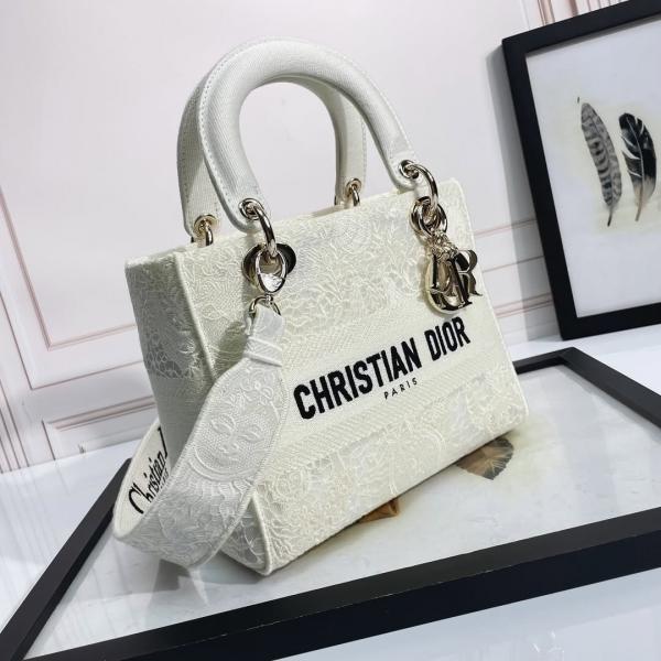 My ABC D-Lite Embroidery Luxurious Quality With OG Magnetic Gift Box & Dust Bag & Scarf (White - 876)