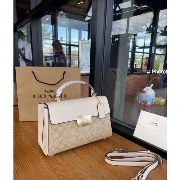 Eliza Top Handle Premium Crossbody Bag With OG Magnetic Gift Box & Dust Bag (White - 914)