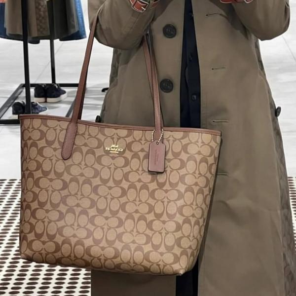 Signature City Tote Bag With OG Box & Dust Bag (Brown - 1064)