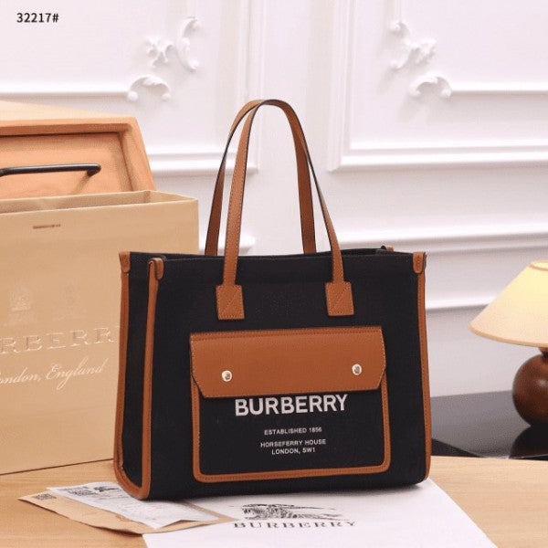 Horseferry London Tote Bag With Dust Bag (Black Brown - 985)