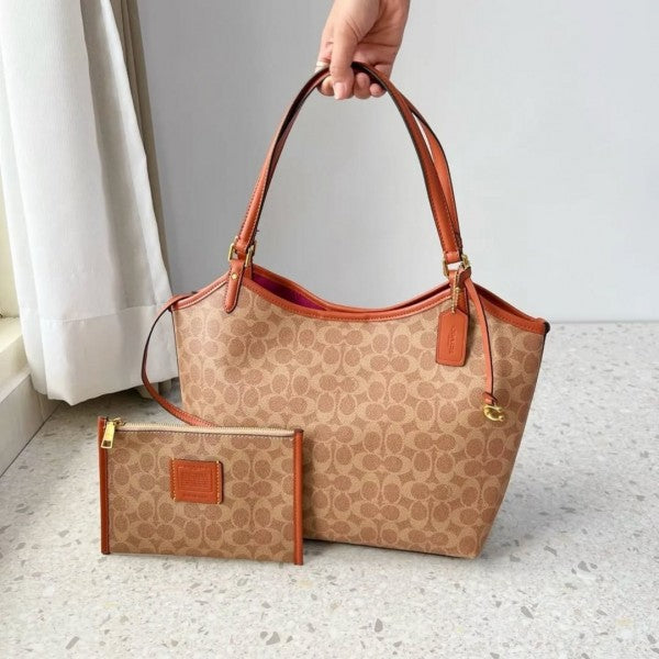 Day Tote With Removable Pouch & Dust Bag (Brown - 968)