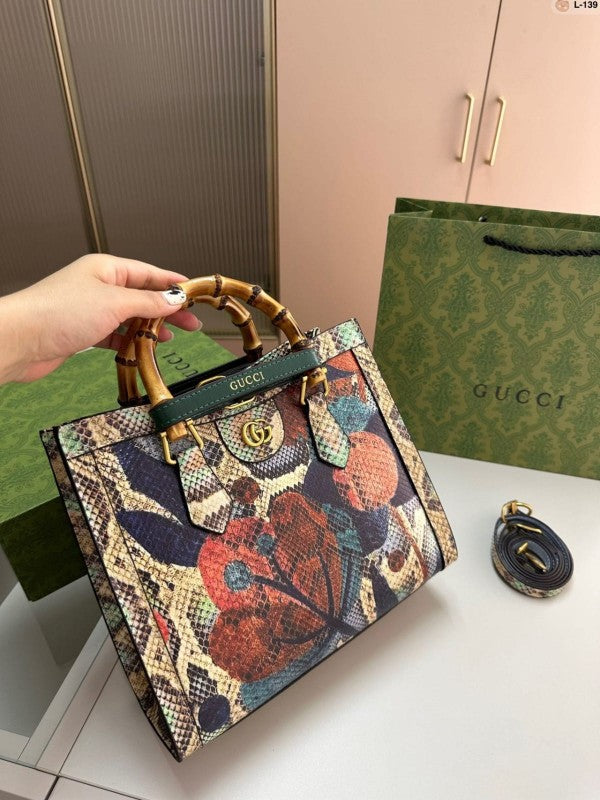 Diana Python Premium Tote Bag With OG Magnetic Box & Dust Bag (Python - 531)