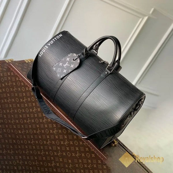 Keepall Bandoulire Premium Monogram Unisex Duffle Bag With Dust Bag & Accessories (Black - 680)