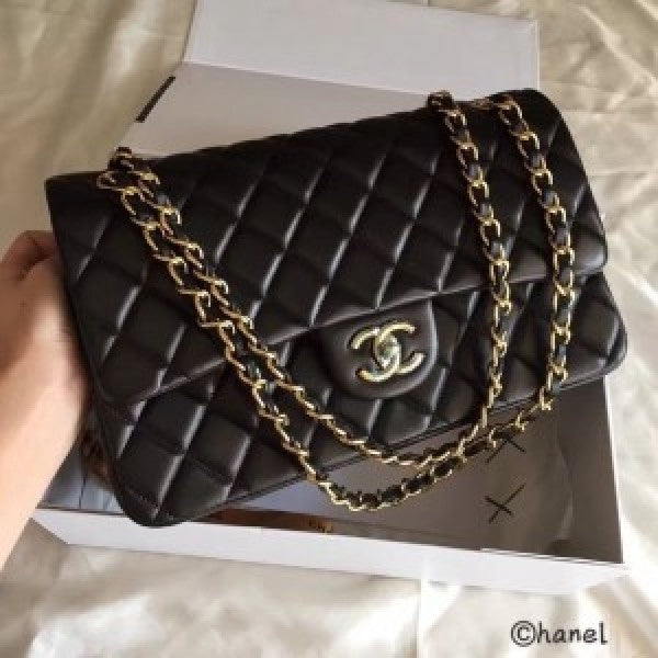 Classic Jumbo Flap Shoulder Bag With OG Box & Dust Bag (Black - 113)