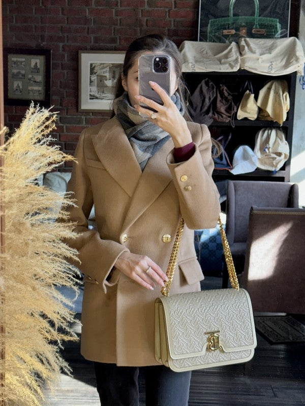 TB Monogram Shoulder Bag With OG Box & Dust Bag (White - 347)