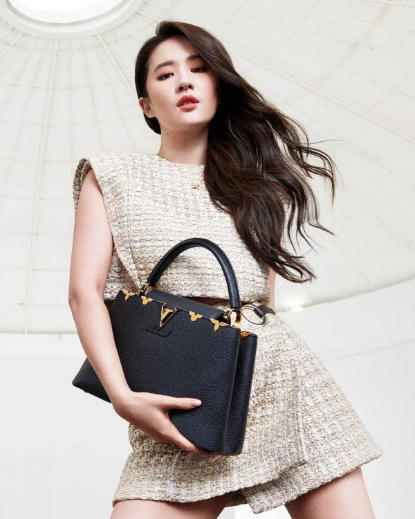 Capucines Premium Quality Leather Bag With OG Box & Dust Bag & Extra Shoulder Strap (Black - 301)