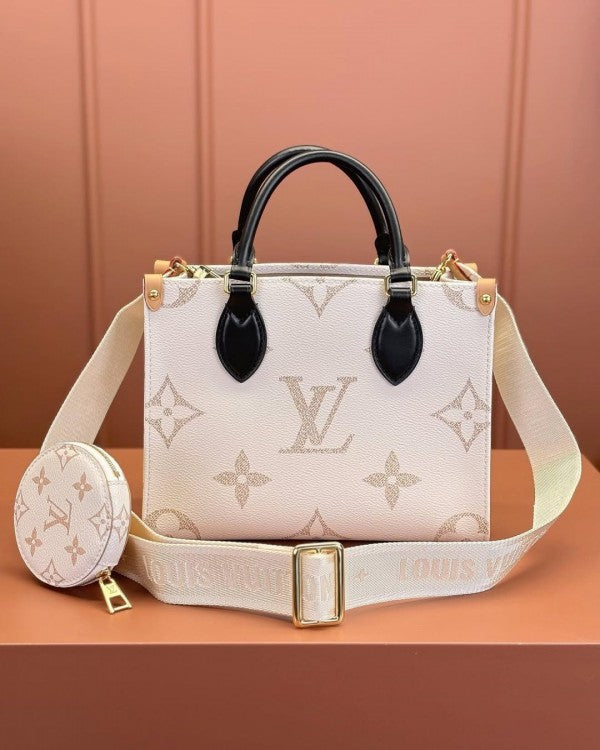 On The Go Premium Pochette With OG Magnetic Box & Dust Bag - Coin Pouch (White Cream - 966)