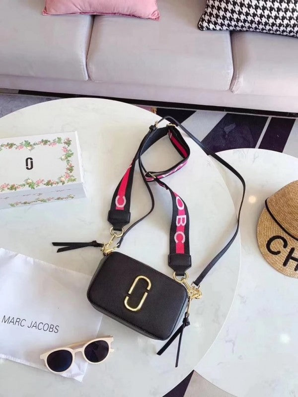 MJ Snapshot Crossbody Bag With 2 Belts OG Box & Dust Bag (Black - 150)