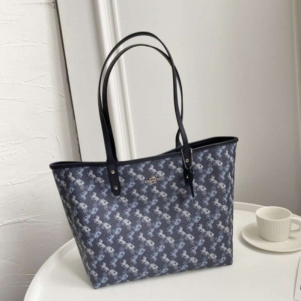 Signature City Tote Bag With OG Box & Dust Bag (Printed Blue - 845)