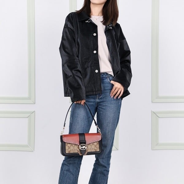 Georgie Signature Shoulder Bag With OG Box & Dust Bag (Red - 132)