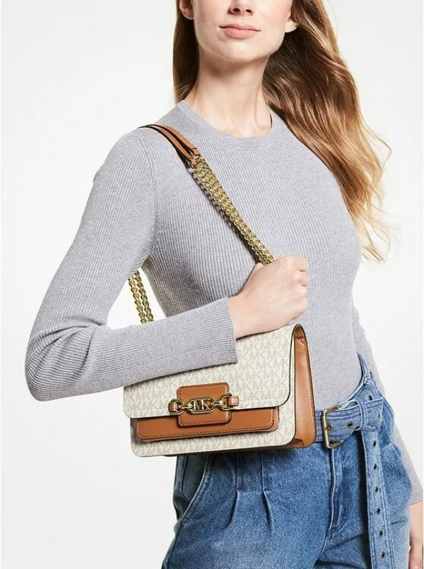 MK Heather Shoulder Bag With OG Box & Dust Bag (White - 177)