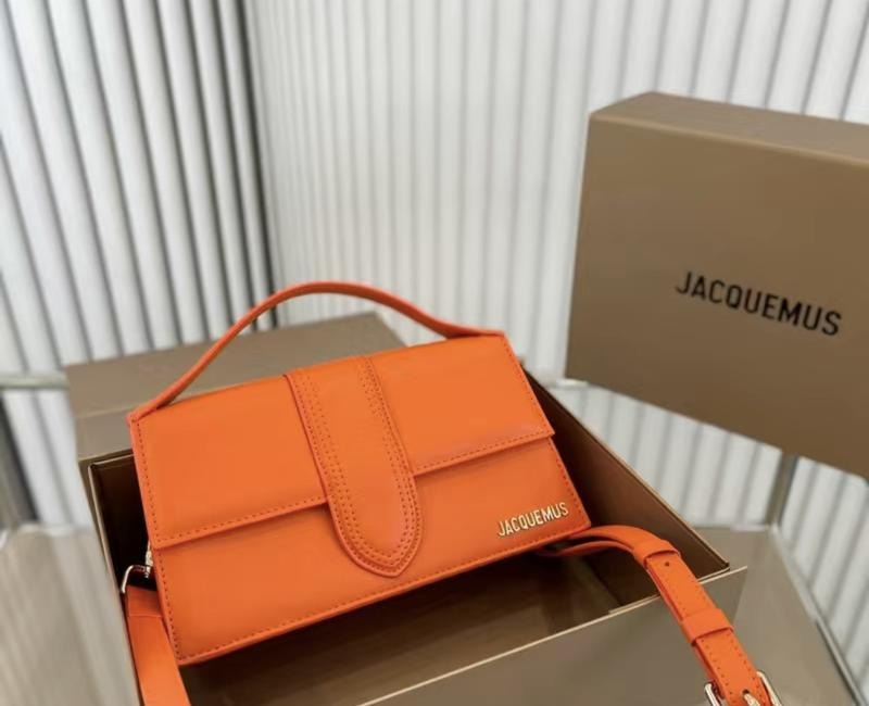 Le Bambino Long Flap Bag With OG Box Dust Bag & Sling Belt (Orange - 1173)