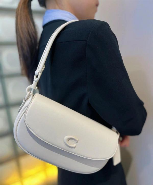 Emmy Saddle Premium Crossbody Shoulder Bag With OG Double Box & Dust Bag (White - 1005)