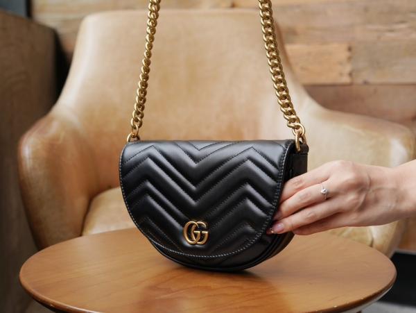 Marmont Moon Premium Shoulder Bag With OG Box & Premium Dust Bag & Carry Bag (Black - 904)