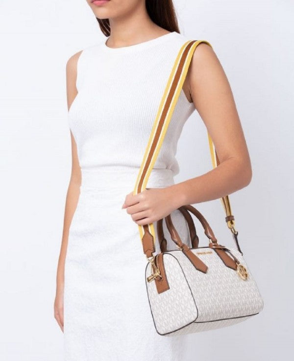 Boston Sling Hand Bag With Dust Bag & Shoulder Strap (White - 320)