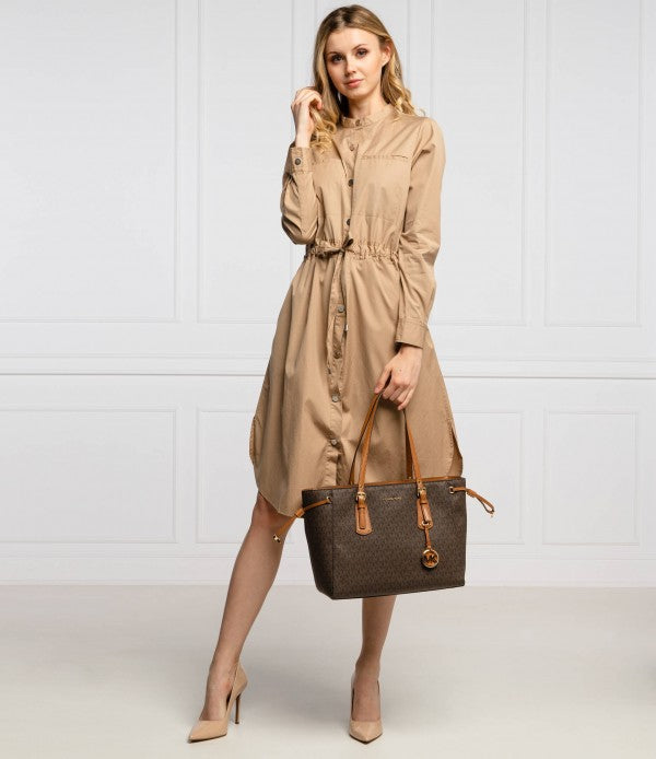 Voyager Premium Quality Tote Bag With Dust Bag (Brown - 1115)