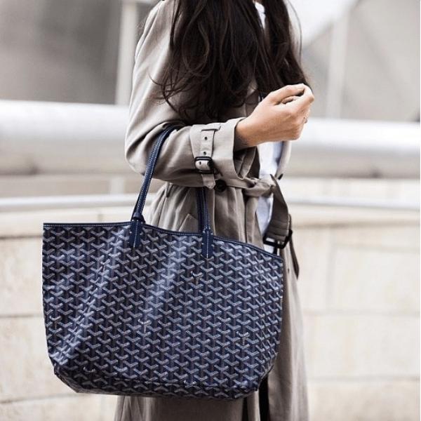 Saint Premium Tote Bag With Extra Pouch & Dust Bag (Navy - 1194)